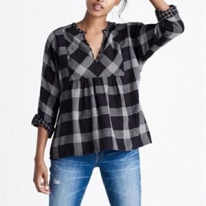 Madewell plaid flannel babydoll top